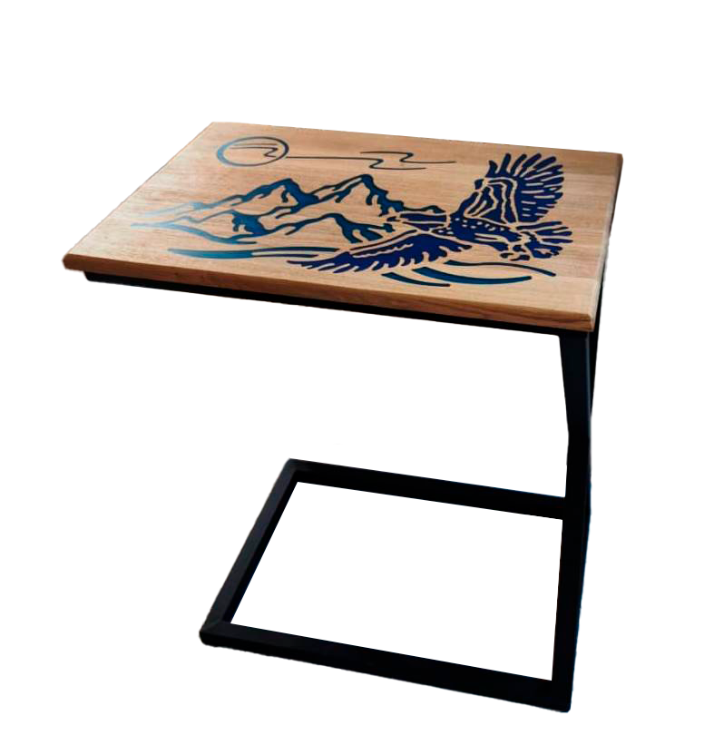 Приставной столик ARTFAN Столик для ноутбука из натурального дерева (массив дуба) на метал