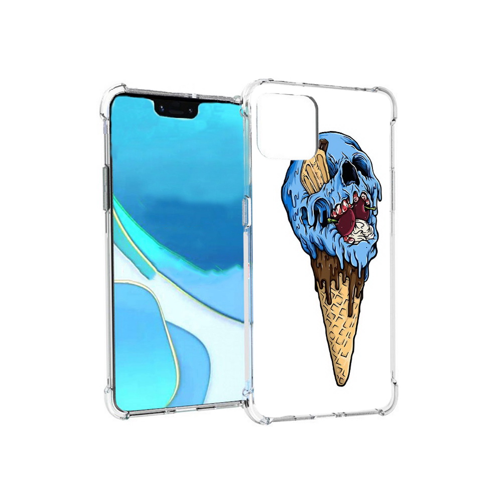 

Чехол MyPads Tocco для Google Pixel 4 XL мороженное череп, Прозрачный, Tocco