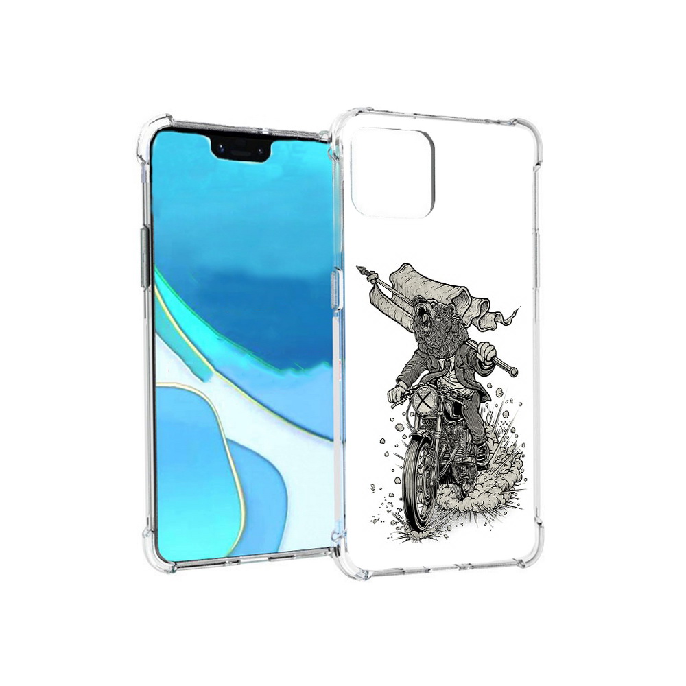 

Чехол MyPads Tocco для Google Pixel 4 XL медведь на мотоцикле, Прозрачный, Tocco