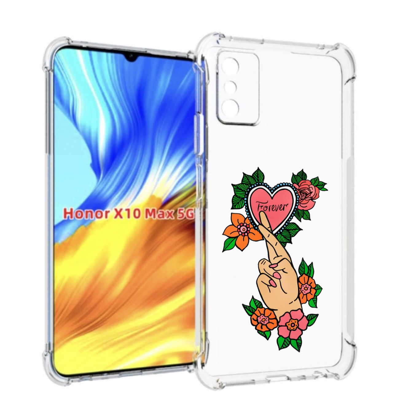 

Чехол MyPads ручки-навсегда женский для Honor X10 Max, Прозрачный, Tocco
