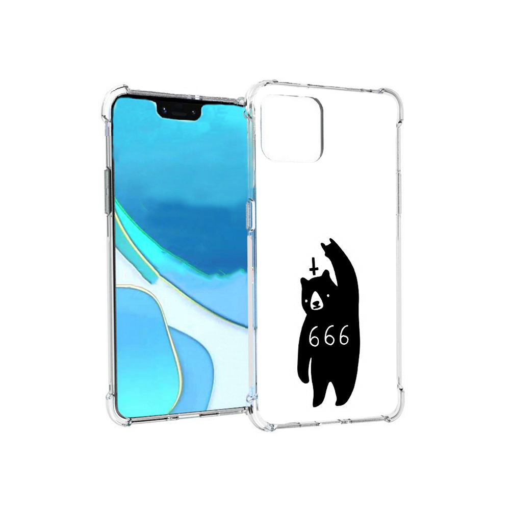 

Чехол MyPads Tocco для Google Pixel 4 XL медведь 666, Прозрачный, Tocco