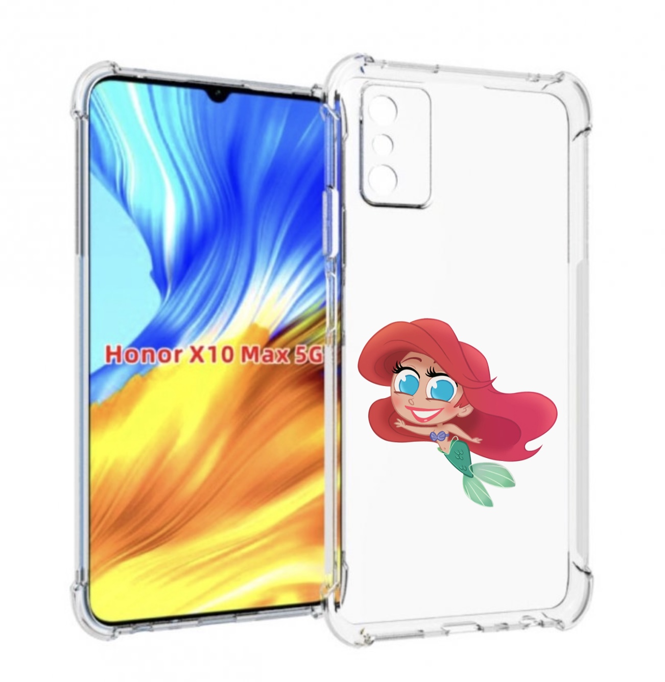 

Чехол MyPads русалка-мулатка для Honor X10 Max, Прозрачный, Tocco