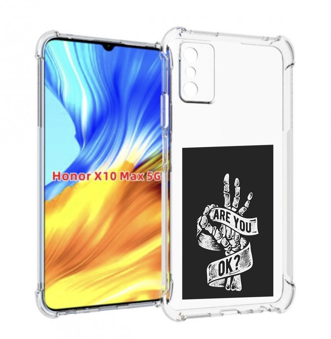 

Чехол MyPads рука-скелета для Honor X10 Max, Прозрачный, Tocco