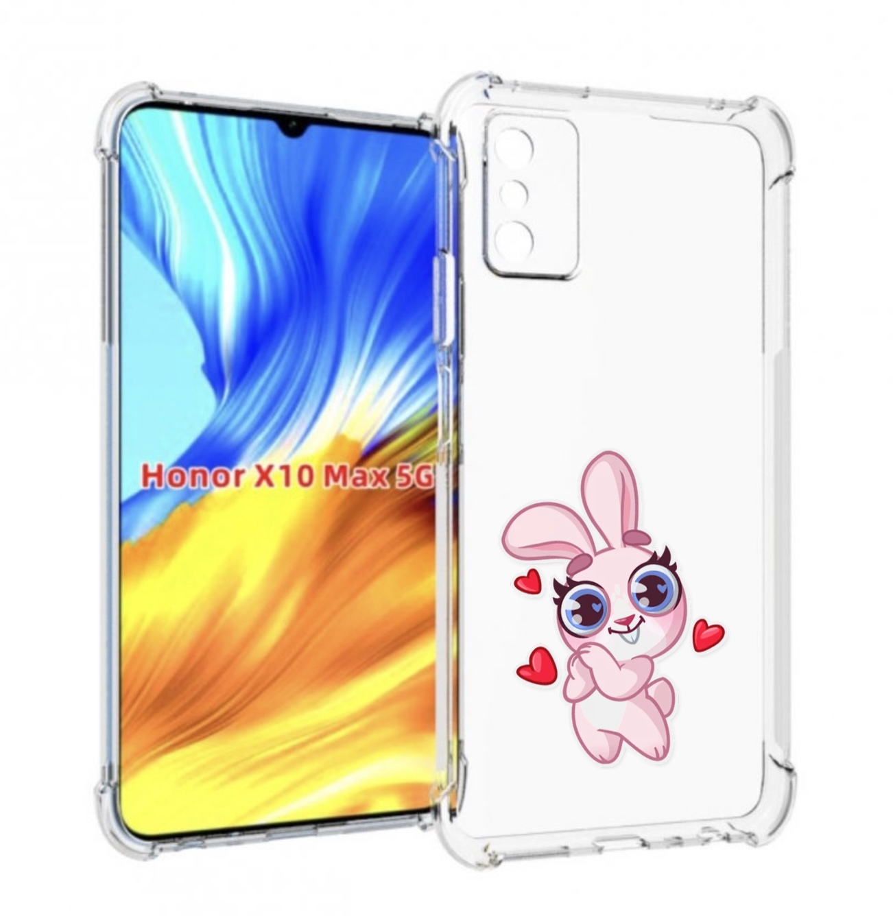 

Чехол MyPads розовый-зайченок для Honor X10 Max, Прозрачный, Tocco