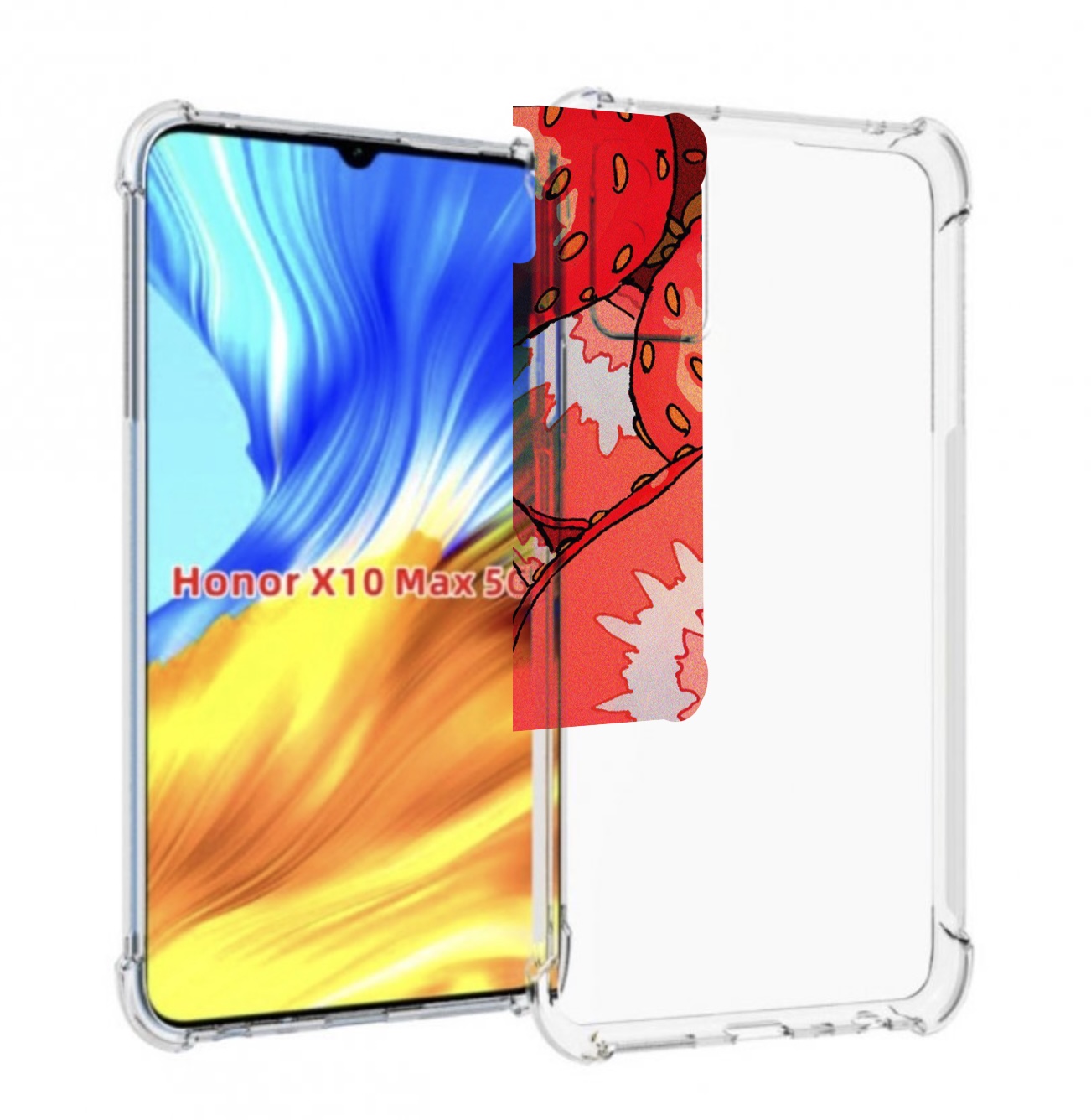 

Чехол MyPads рисованная-клубника для Honor X10 Max, Прозрачный, Tocco