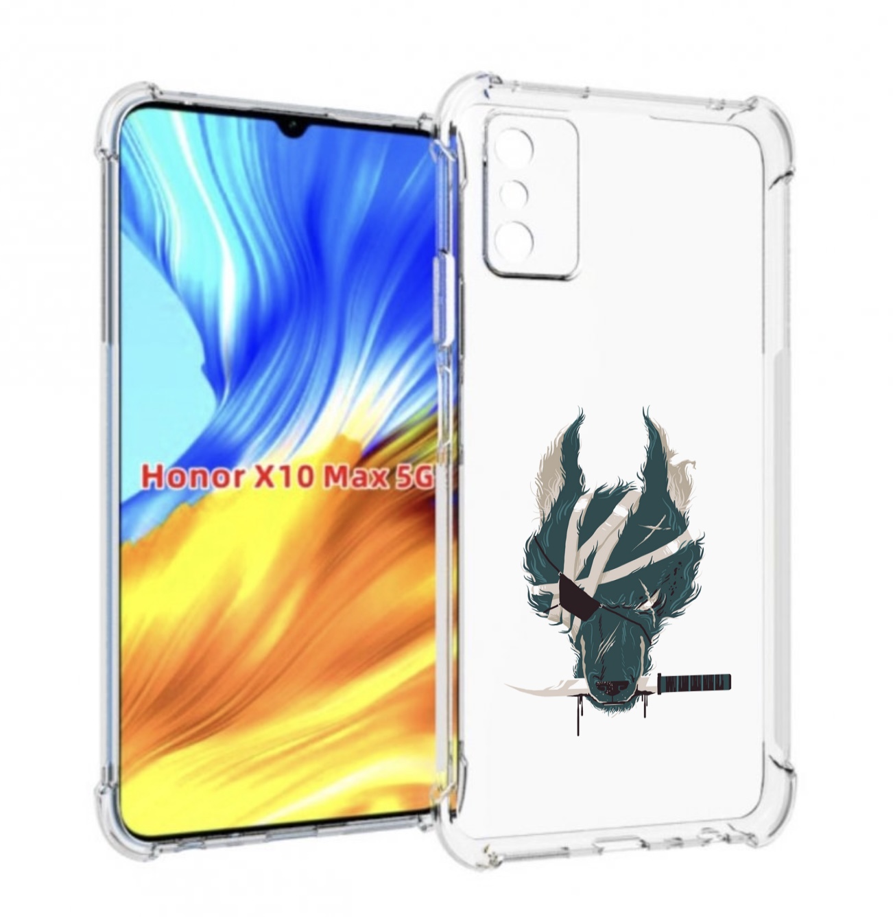 

Чехол MyPads волк-разбойник для Honor X10 Max, Прозрачный, Tocco