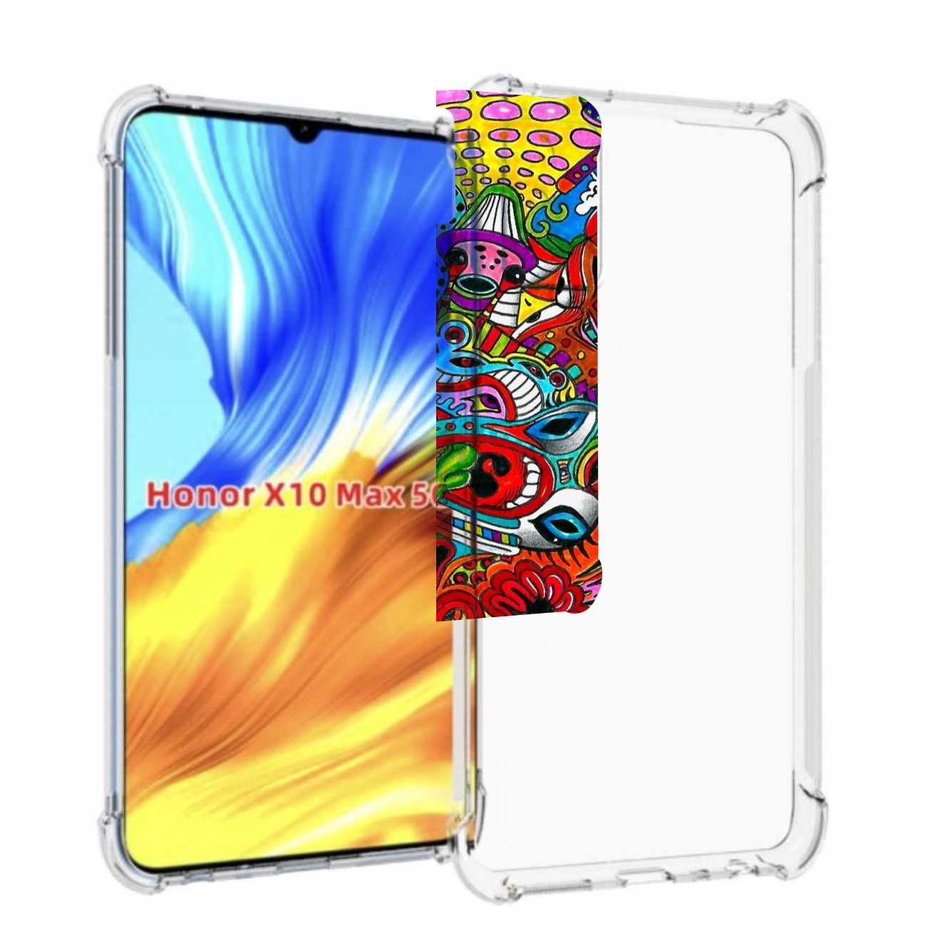 

Чехол MyPads разные абстракции яркие для Honor X10 Max, Прозрачный, Tocco