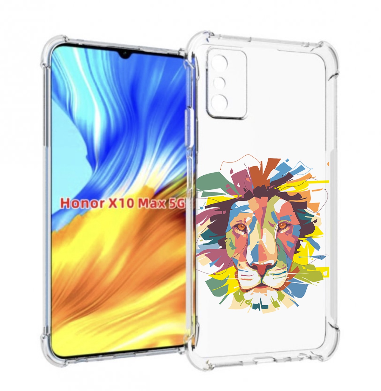 

Чехол MyPads разноцветный-лев детский для Honor X10 Max, Прозрачный, Tocco