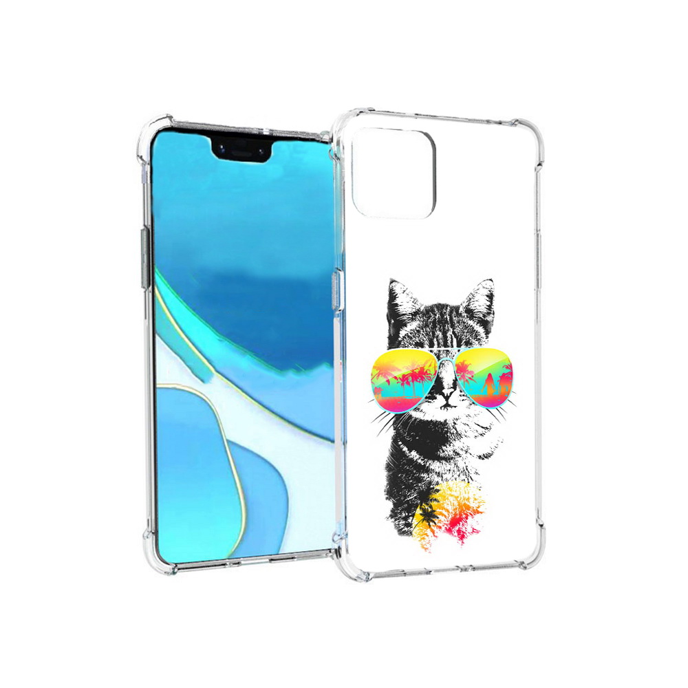 

Чехол MyPads Tocco для Google Pixel 4 XL крутой кот, Прозрачный, Tocco