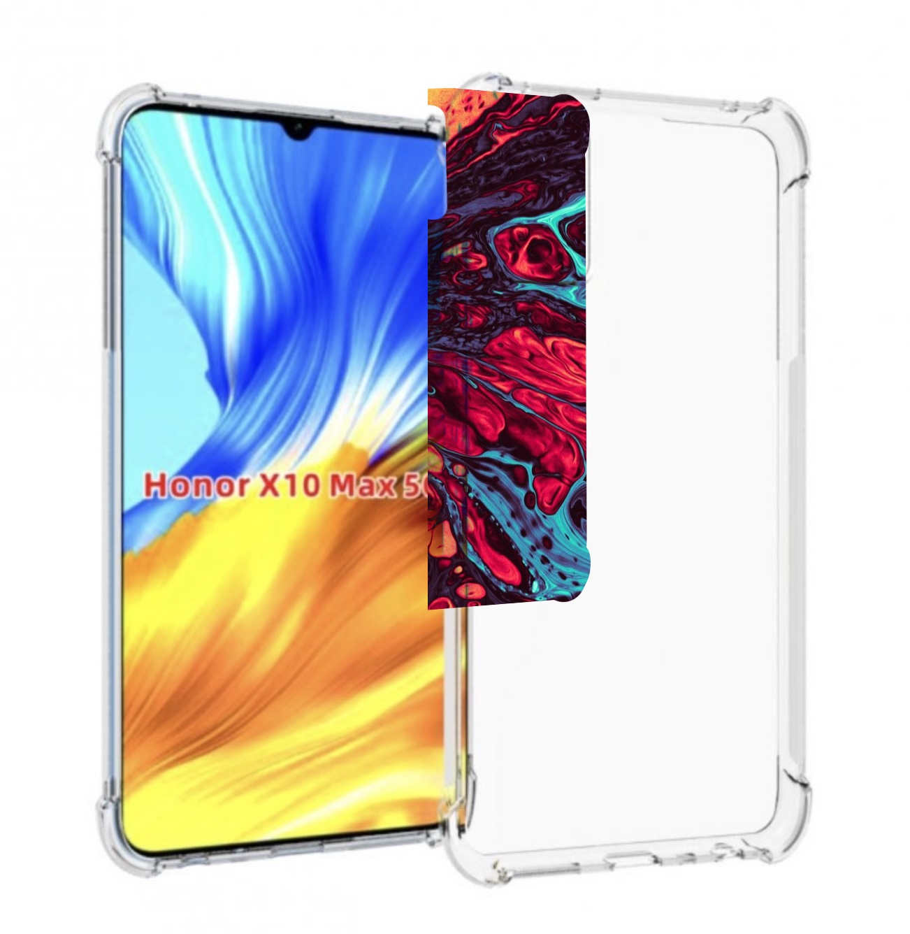 

Чехол MyPads разбавленная краска для Honor X10 Max, Прозрачный, Tocco