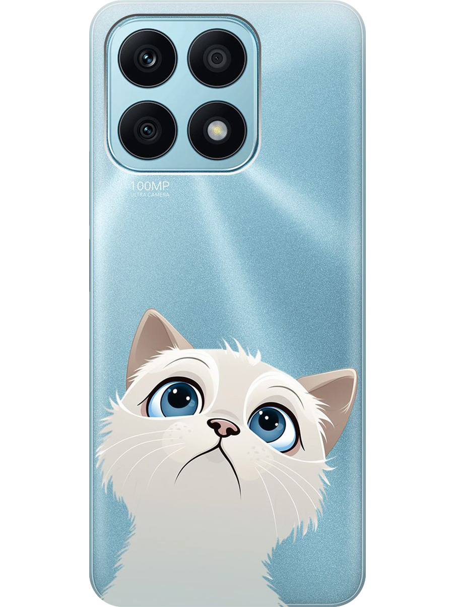 

Силиконовый чехол на Honor X8a с принтом "Белый котик" прозрачный, Прозрачный;белый, 768741611
