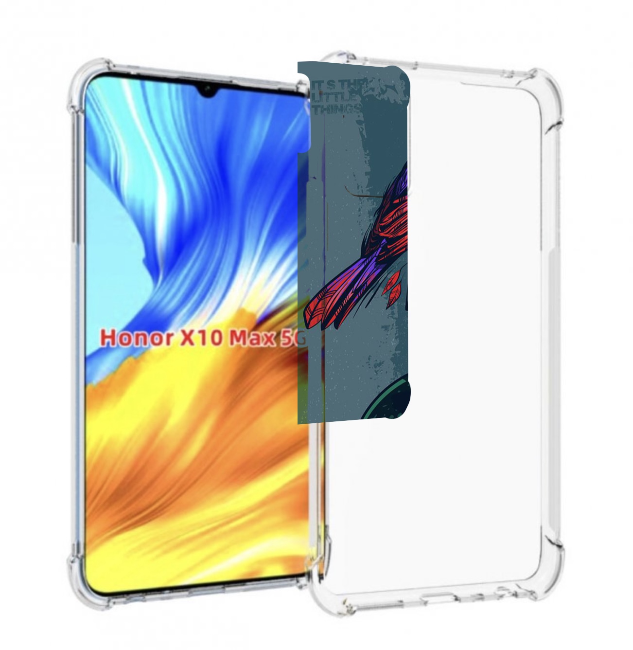 

Чехол MyPads птица с гранатой для Honor X10 Max, Прозрачный, Tocco