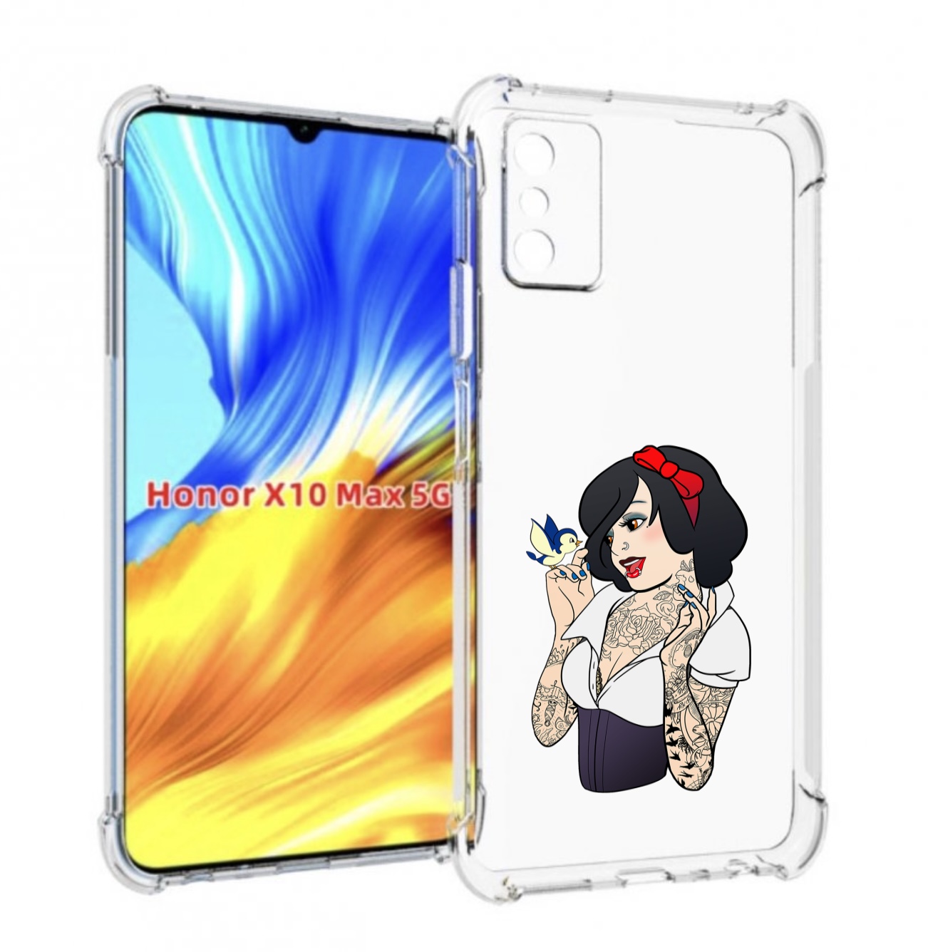 

Чехол MyPads принцесса-тату женский для Honor X10 Max, Прозрачный, Tocco