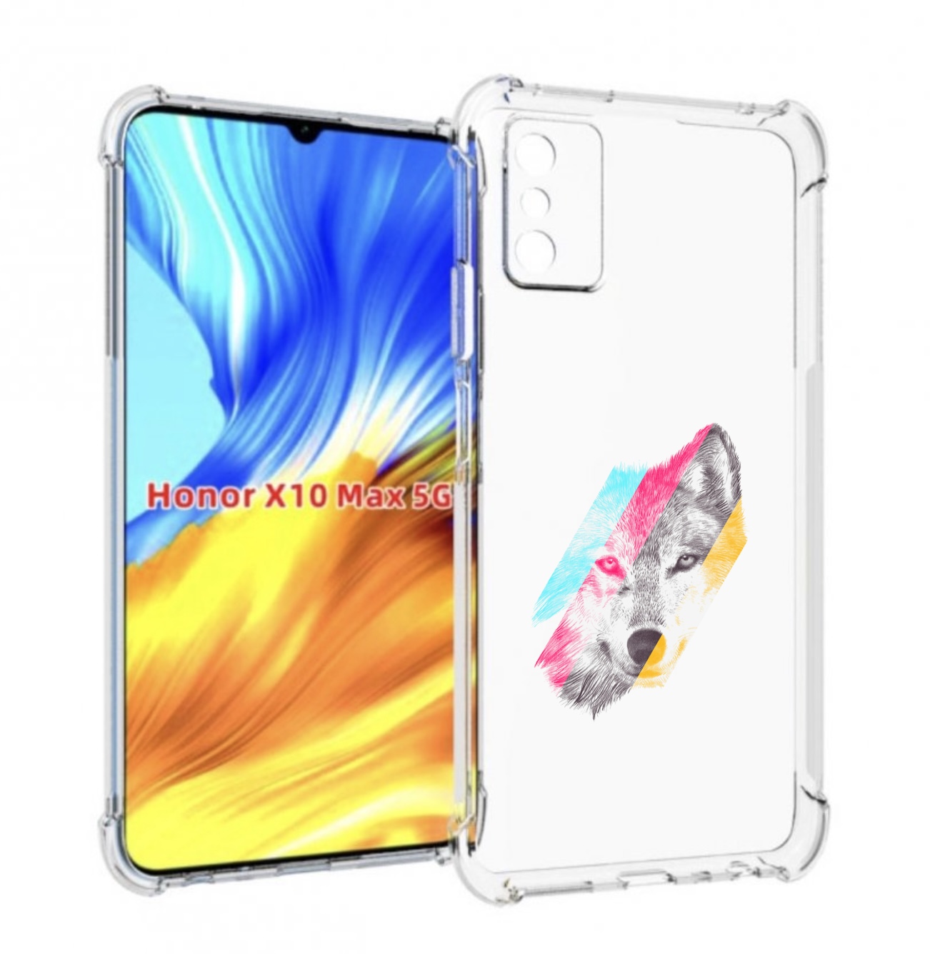 

Чехол MyPads волк градиент для Honor X10 Max, Прозрачный, Tocco