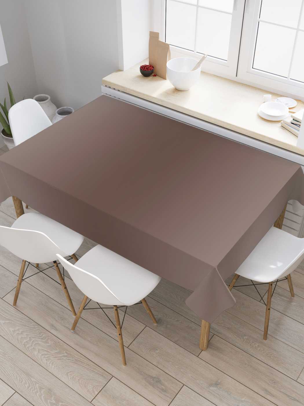 

Скатерть прямоугольная JoyArty "Коричневый перелив" из сатена, 180x145 см, Розовый, Коричневый перелив