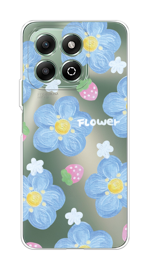 

Чехол на Honor X6b "Цветы и клубники", Прозрачный;голубой;белый, 6124950-1