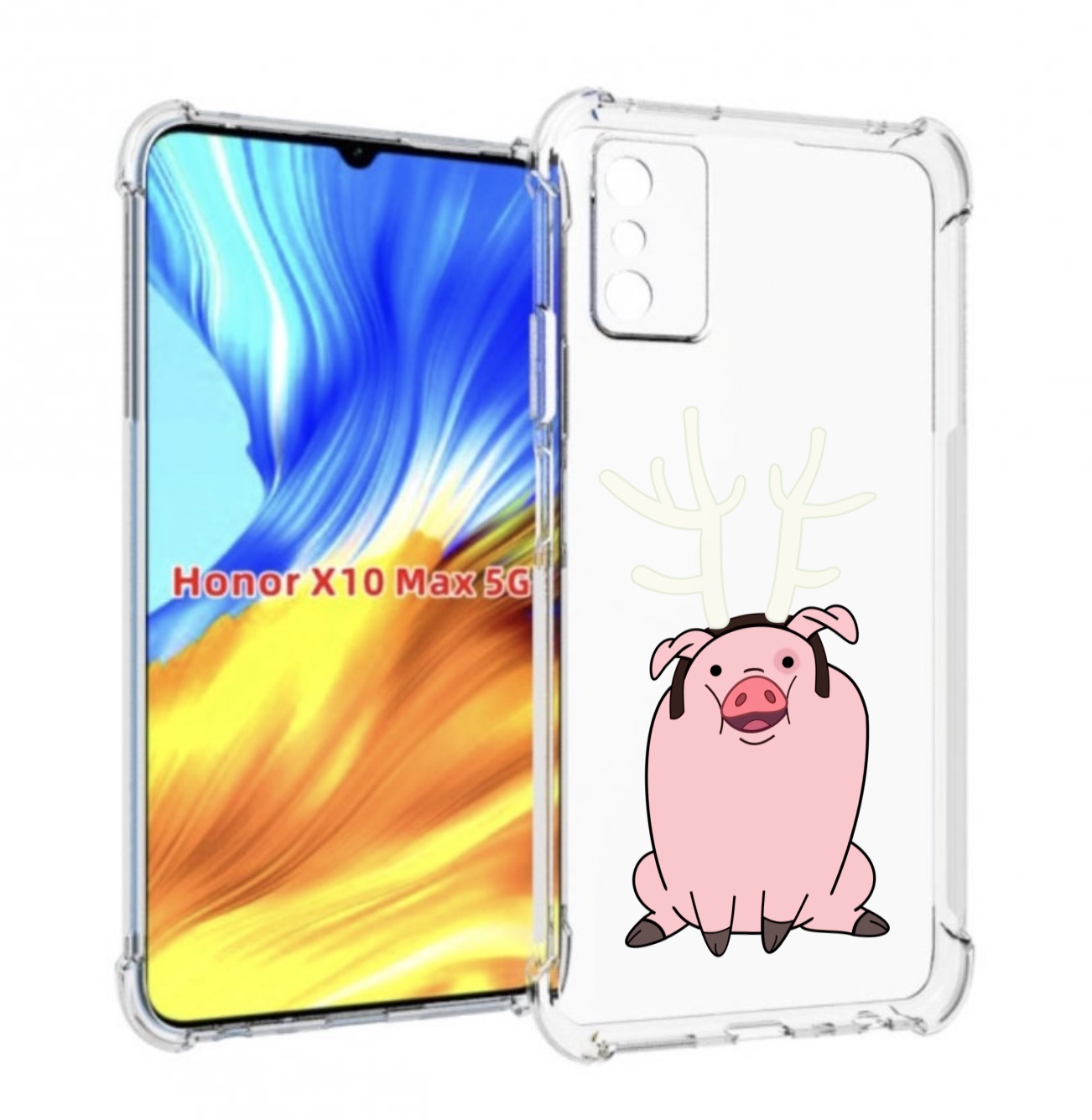 

Чехол MyPads поросенок-с-рогами для Honor X10 Max, Прозрачный, Tocco