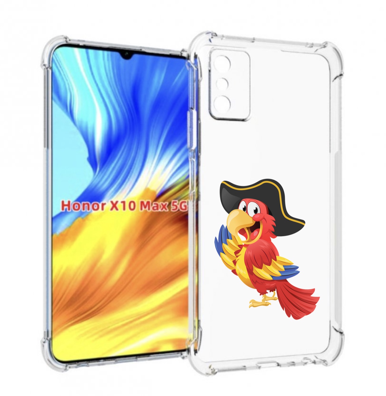 

Чехол MyPads попугай-пират для Honor X10 Max, Прозрачный, Tocco