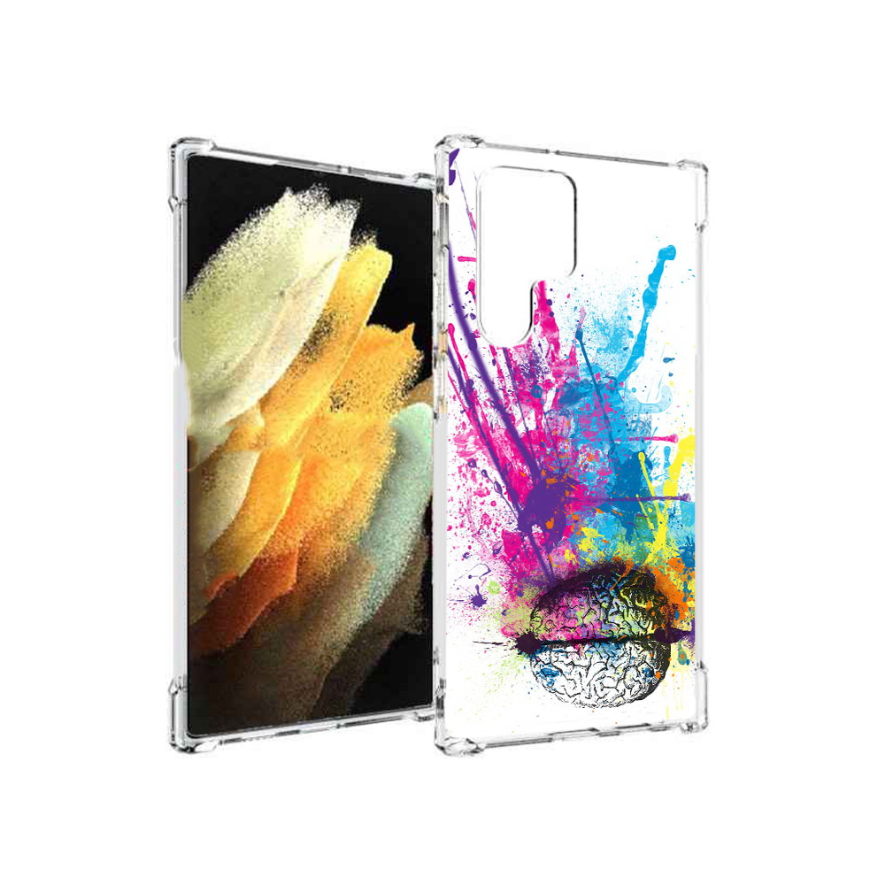 

Чехол MyPads Tocco для Samsung Galaxy S22 Ultra яркий красочный мозг (PT172602.555.710), Прозрачный, Tocco