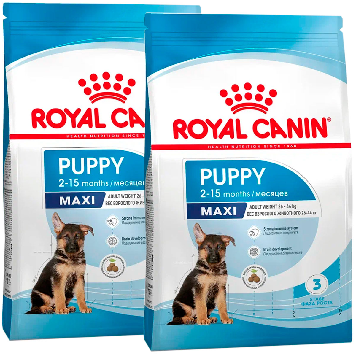 Сухой корм для щенков Royal Canin Royal Canin Maxi Puppy, для крупных пород, 2шт по 15кг