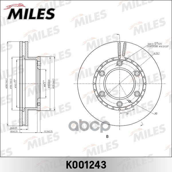 

Диск Тормозной Ford Ranger 05-/Mazda B-Serie 99-/Bt-50 06- Передний D=289мм. Miles k001243