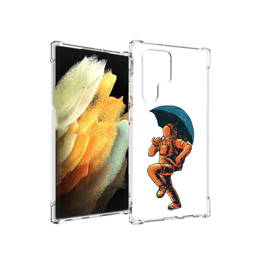 

Чехол MyPads Tocco для Samsung Galaxy S22 Ultra шагающий космонавт с зонтом, Прозрачный, Tocco
