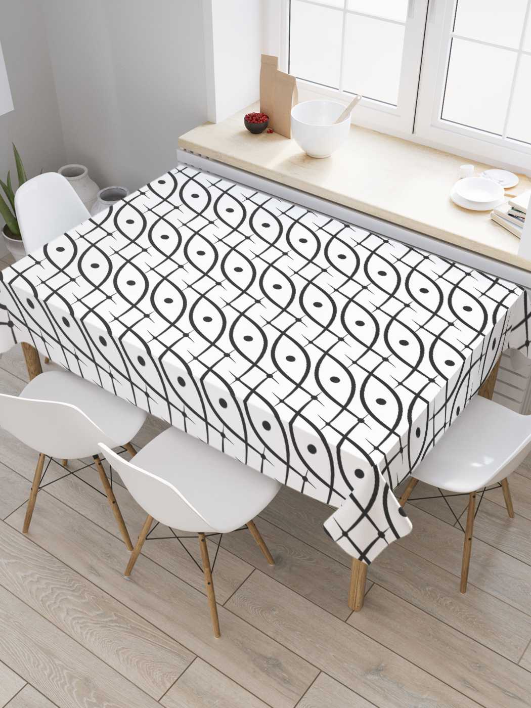 

Скатерть прямоугольная JoyArty "Иллюзия взгляда" из сатена, 180x145 см, Голубой, Иллюзия взгляда