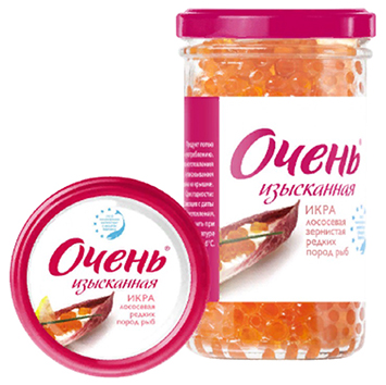 

Икра лосося Очень Изысканная зернистая редких пород рыб 260 г