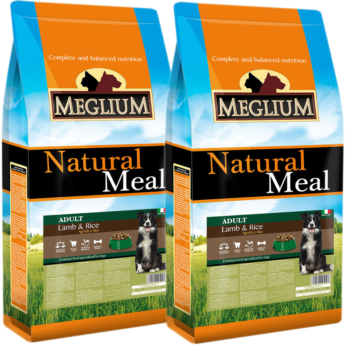 Сухой корм для собак Meglium с ягненком и рисом, 2 шт по 15 кг