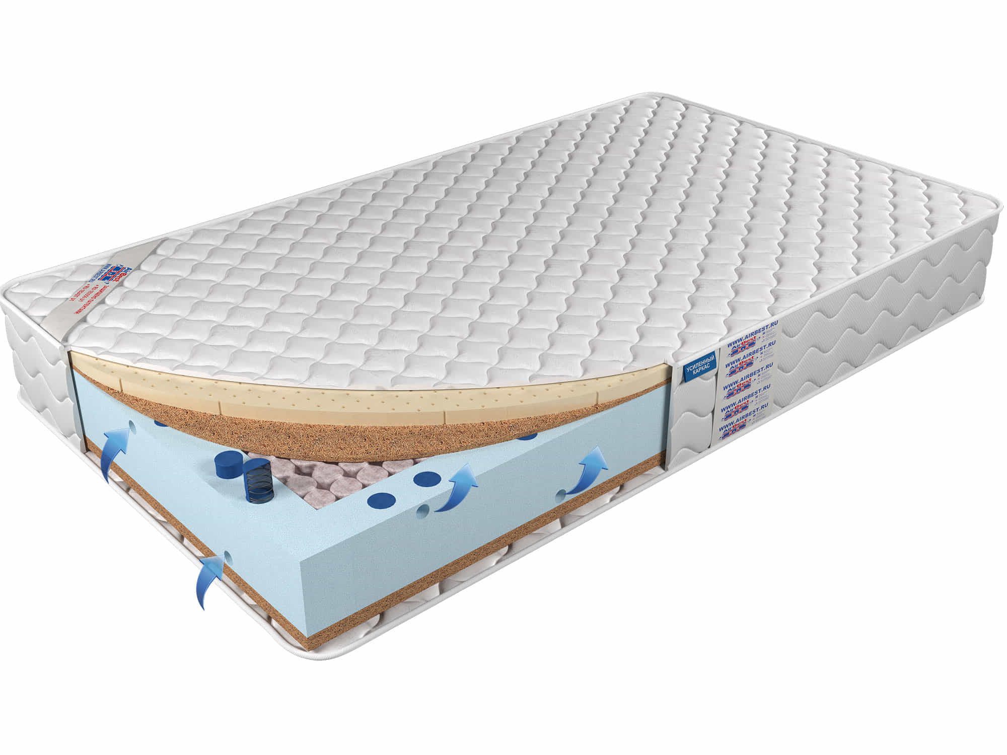 

Матрас Airbest Omega s1000 160x200x23, Белый, Матрас Airbest Omega s1000
