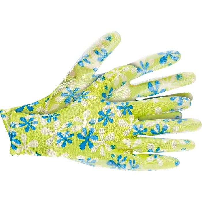 Перчатки садовые из полиэстера с нитрильным обливом, MIX цветов, M, PALISAD 67864