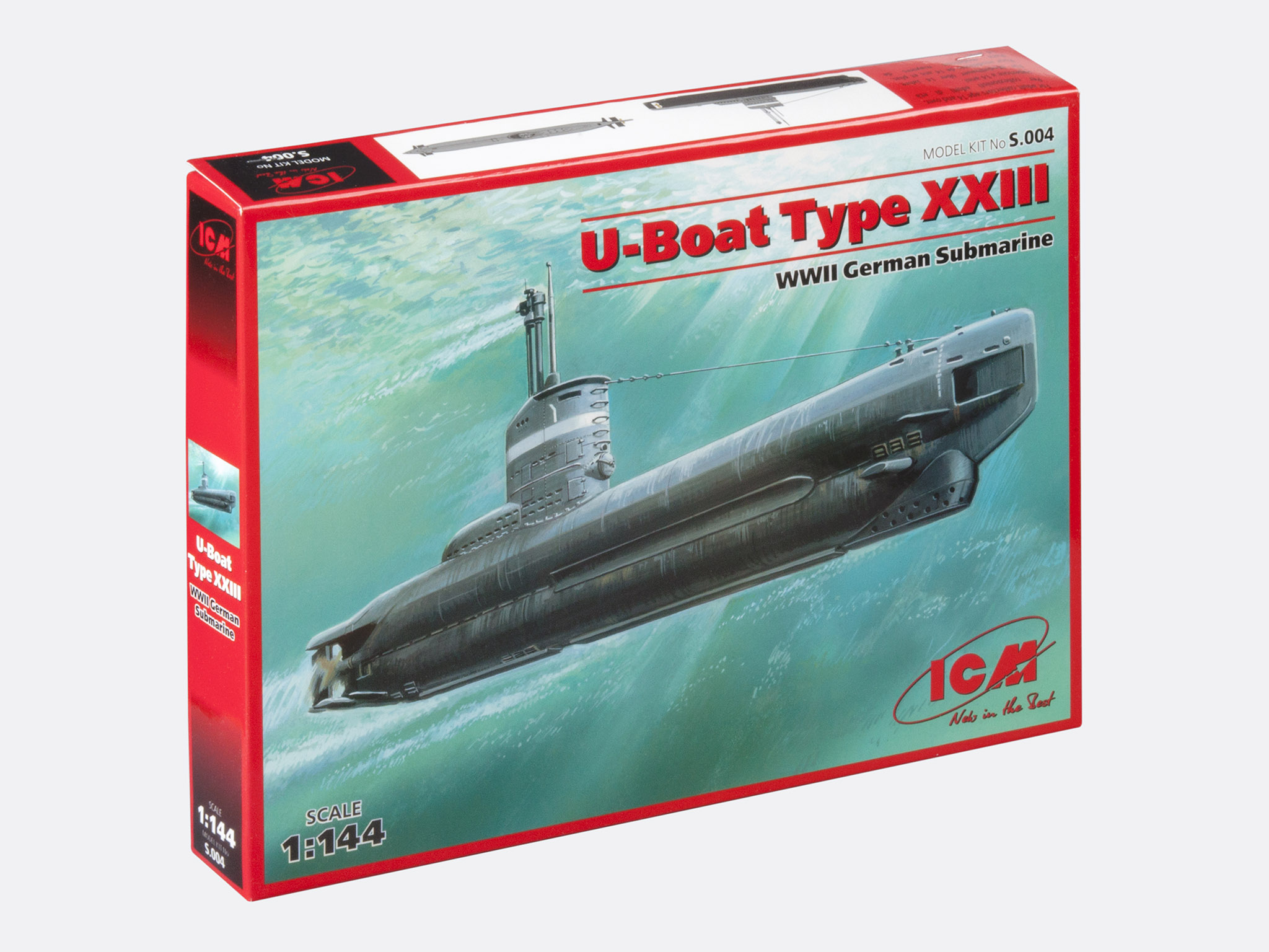 фото Сборная модель icm 1/144 германская подводная лодка, тип xxiii s.004