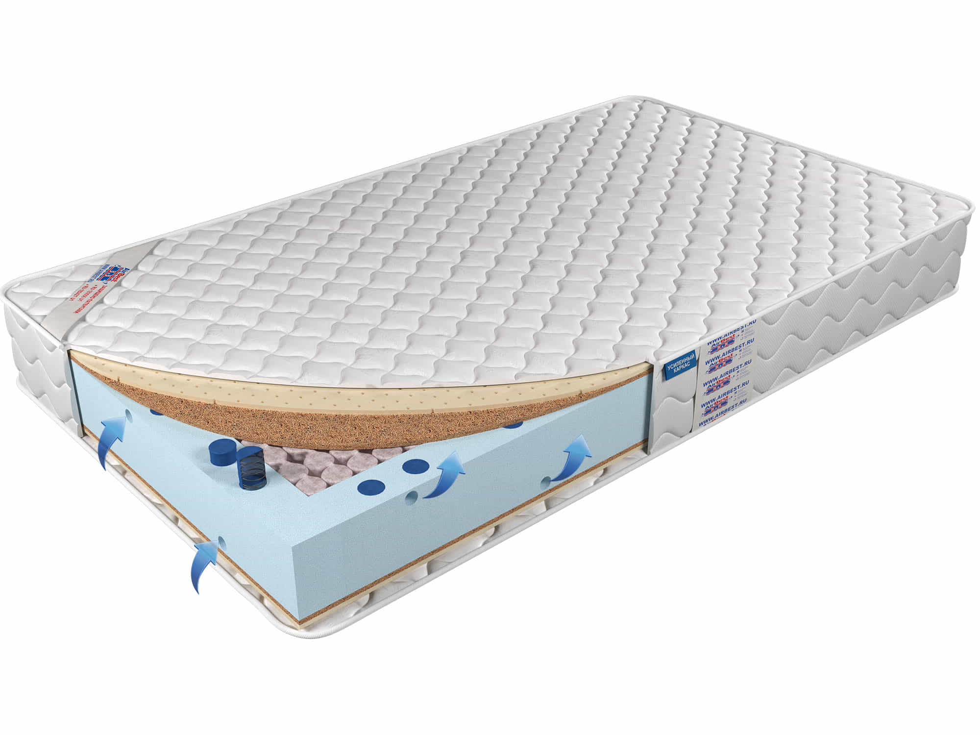 

Матрас Airbest Crown s1000 200x200x20, Белый, Матрас Airbest Crown s1000