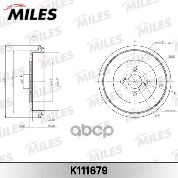 Барабан Тормозной Toyota Corolla/Auris K111679 Miles K111679