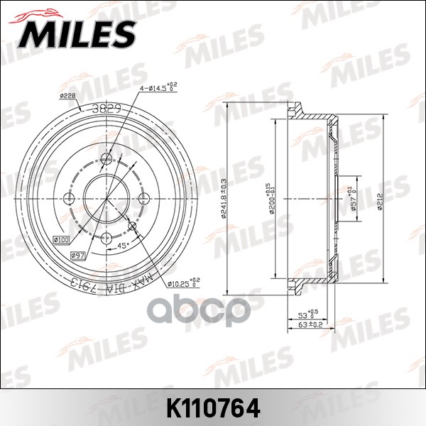 

Барабан Тормозной Daewoo Nexia/Lanos/Espero/Opel Astra F/Kadet E Miles K110764