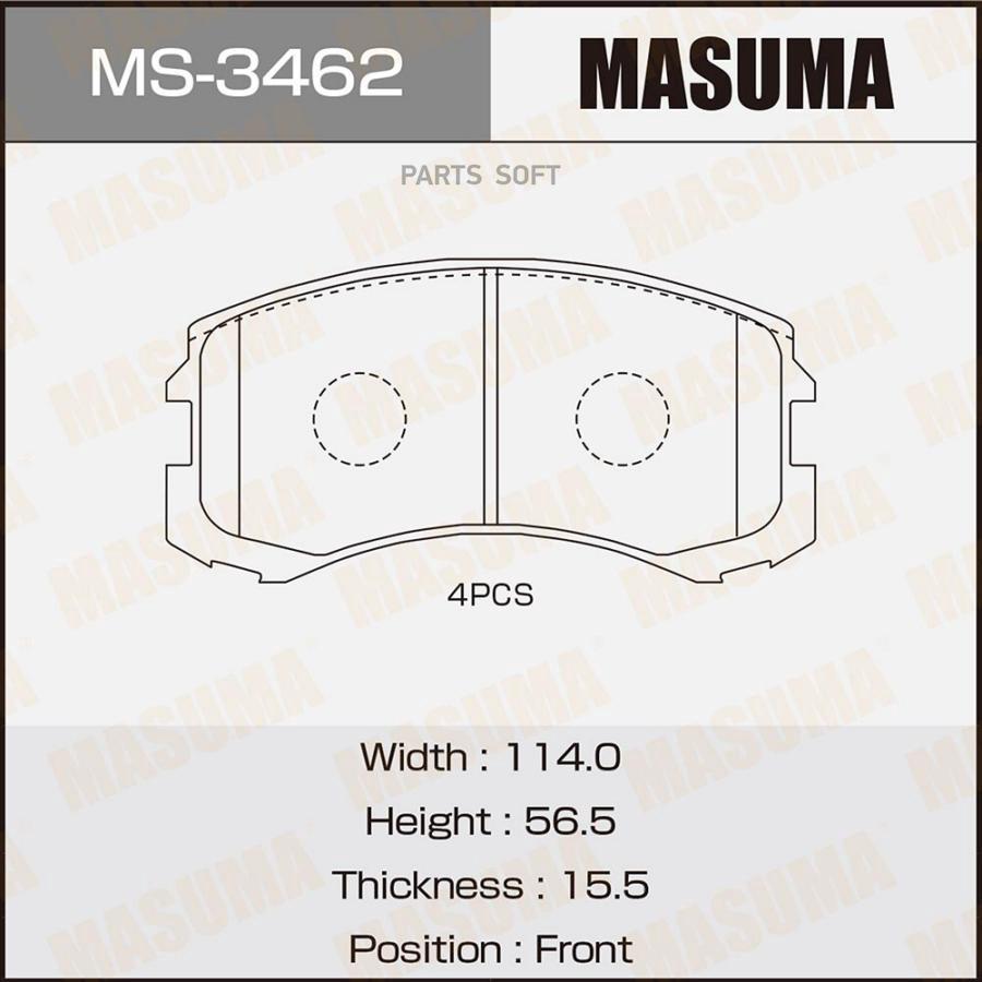Колодки Тормозные Masuma An-641k, Np3005, P54041 Передние (1/12) Дисковые Masuma арт. MS3