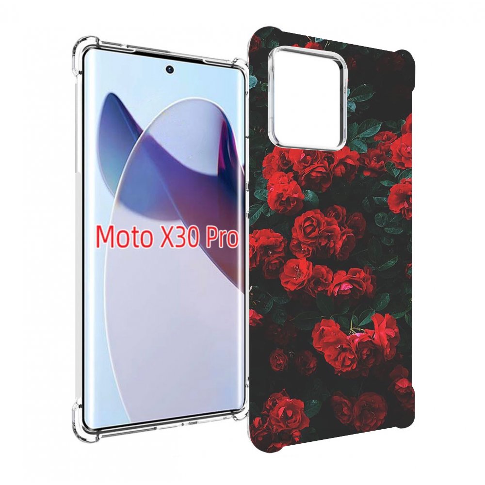 

Чехол MyPads розы-в-листьях для Motorola Moto X30 Pro, Прозрачный, Tocco