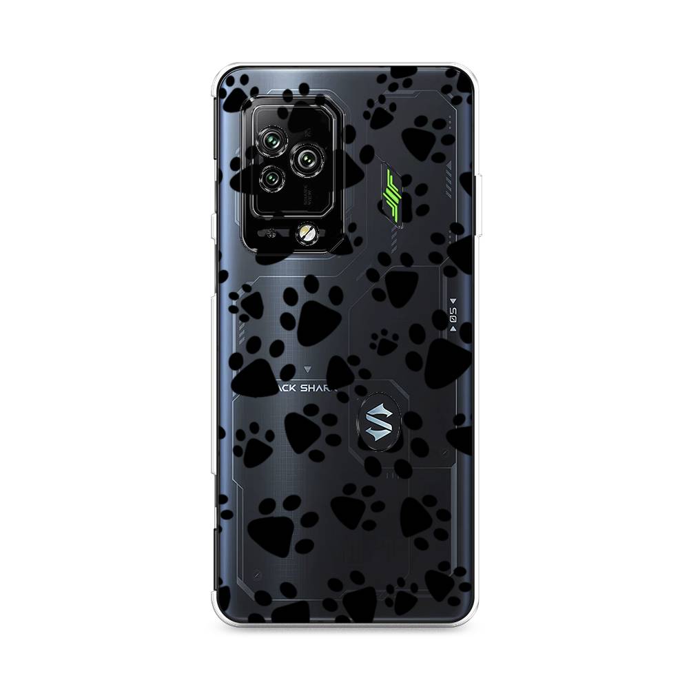 

Чехол Awog на Xiaomi Black Shark 5 Pro "Лапки черные", Разноцветный, 314150-2