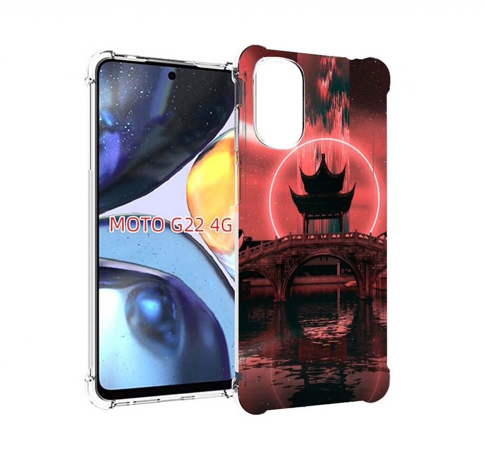 

Чехол MyPads японский мост красный фон для Motorola Moto G22 4G, Прозрачный, Tocco
