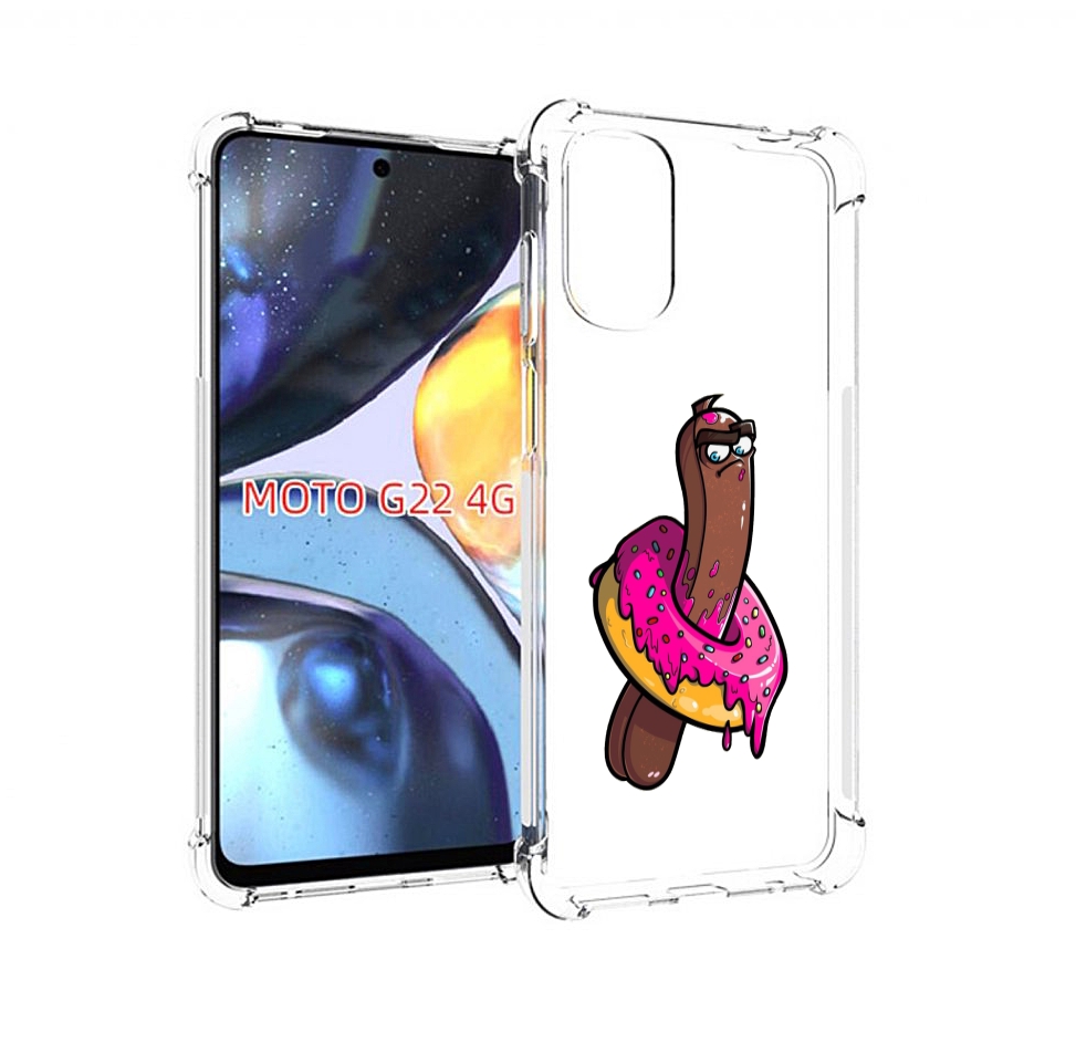 

Чехол MyPads эклер в пончике для Motorola Moto G22 4G, Прозрачный, Tocco