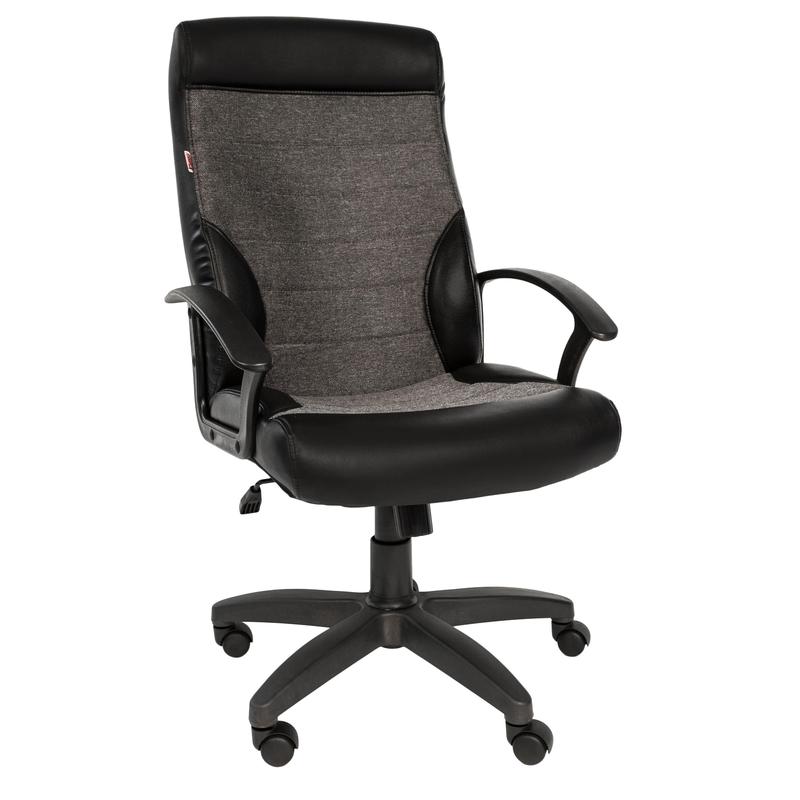

Кресло VT_EChair-639 TPU ткань/к/з серый/черный, пластик