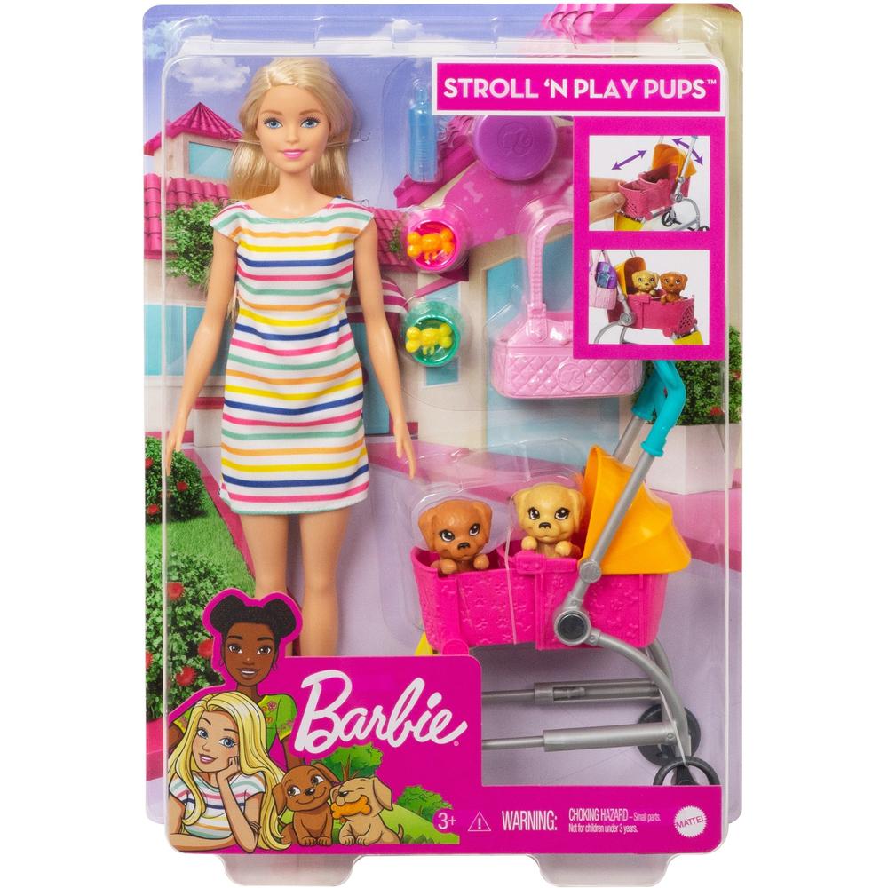 

Кукла Mattel Barbie Барби с щенком в коляске GHV92