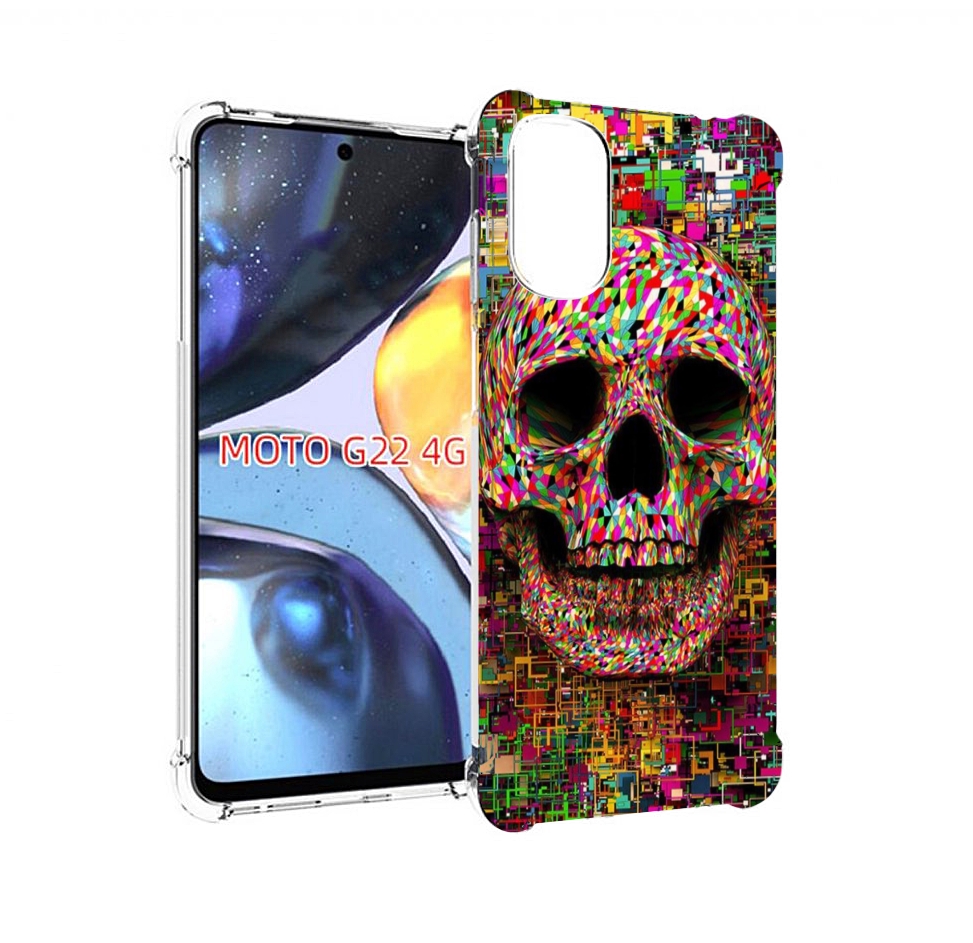 

Чехол MyPads череп красочные цвета для Motorola Moto G22 4G, Прозрачный, Tocco