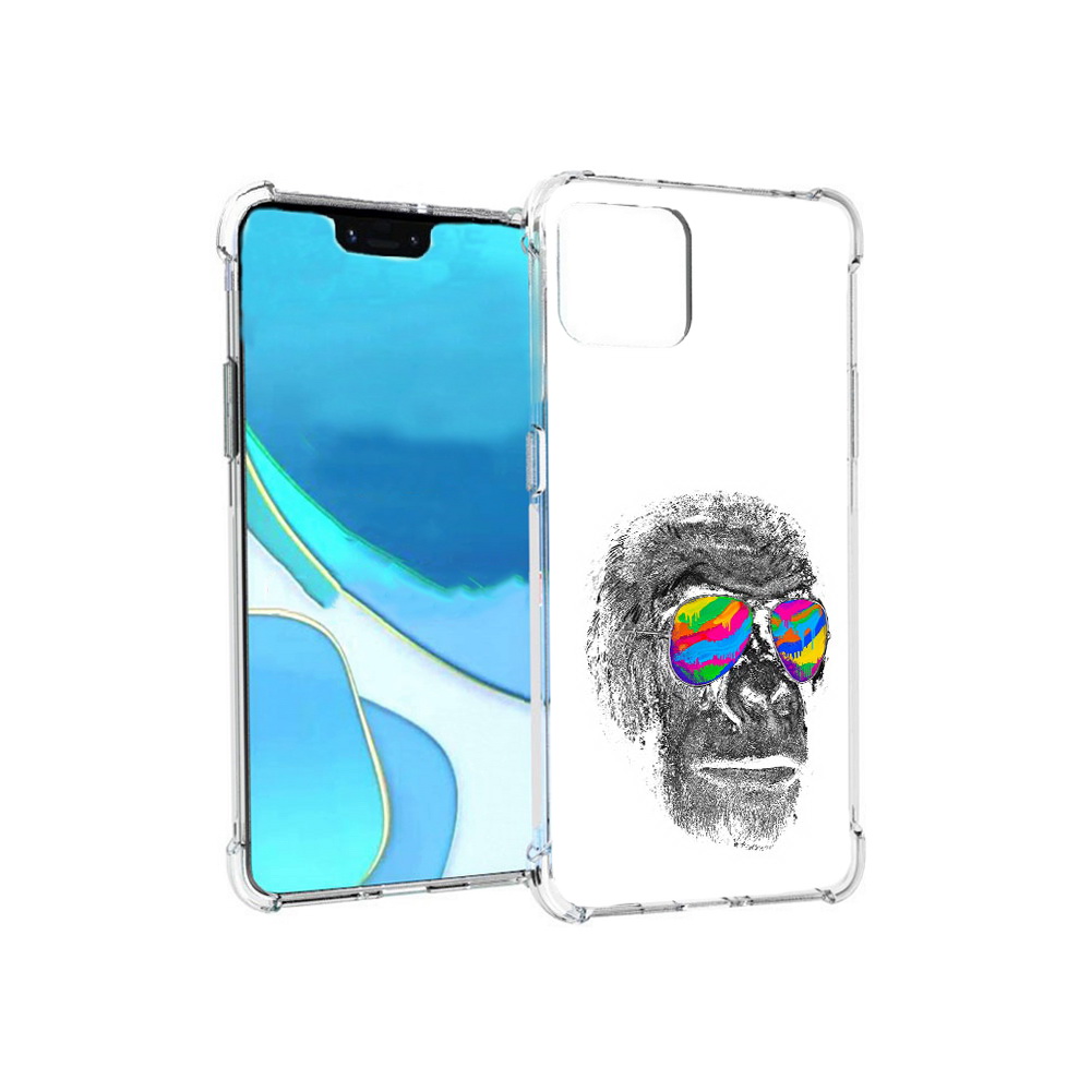 

Чехол MyPads Tocco для Google Pixel 4 XL крутая обезьяна в очках, Прозрачный, Tocco