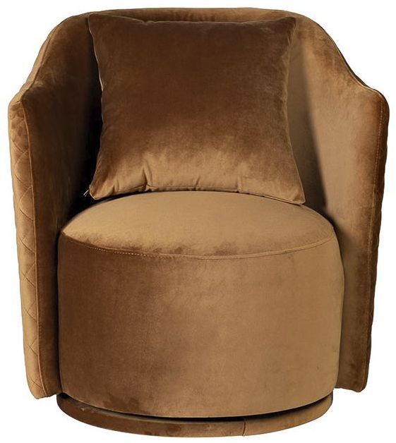 фото Кресло verona basic вращающееся (велюр золотой) размер: 70*80*77 см garda decor