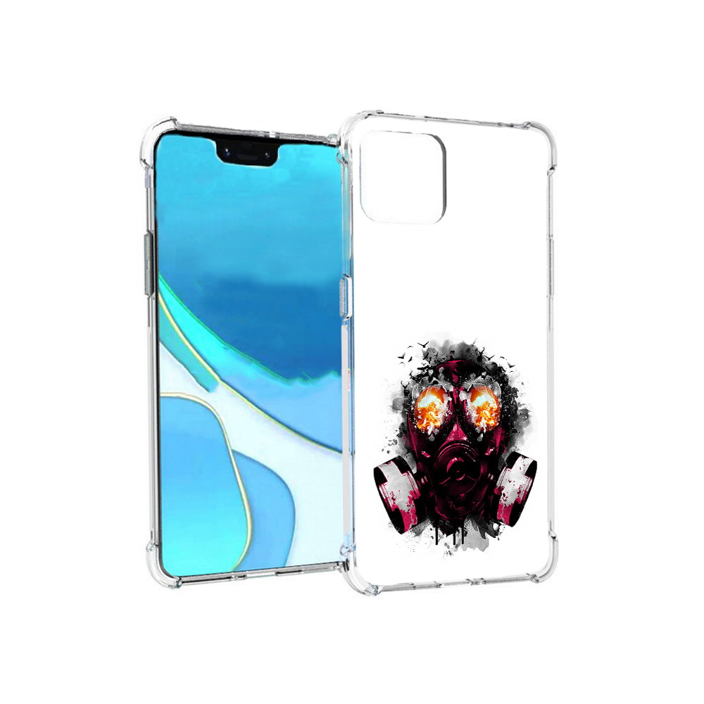 

Чехол MyPads Tocco для Google Pixel 4 XL красный противогаз, Прозрачный, Tocco