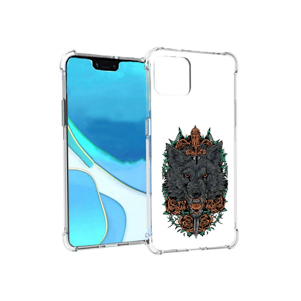 

Чехол MyPads Tocco для Google Pixel 4 XL красивый злой волк, Прозрачный, Tocco