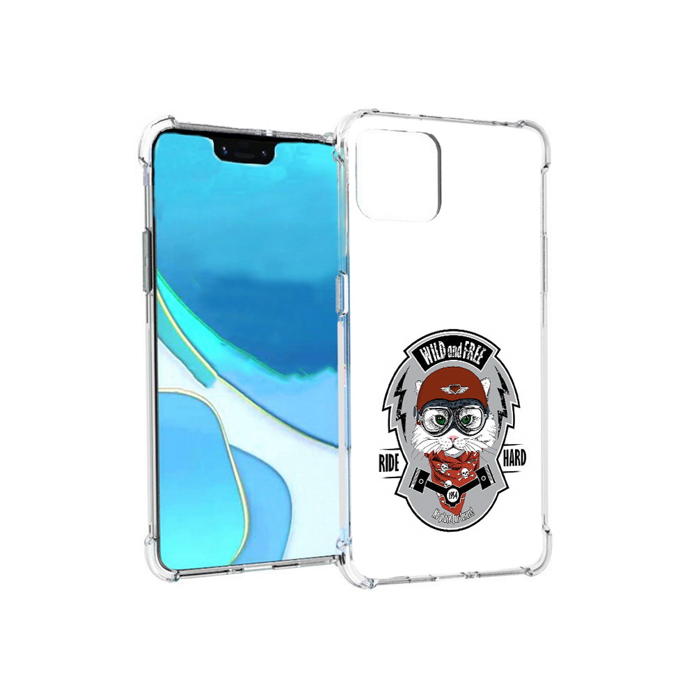 

Чехол MyPads Tocco для Google Pixel 4 XL кошка в шлеме, Прозрачный, Tocco