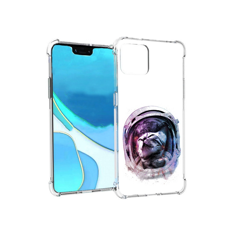 

Чехол MyPads Tocco для Google Pixel 4 XL кот в шлеме, Прозрачный, Tocco