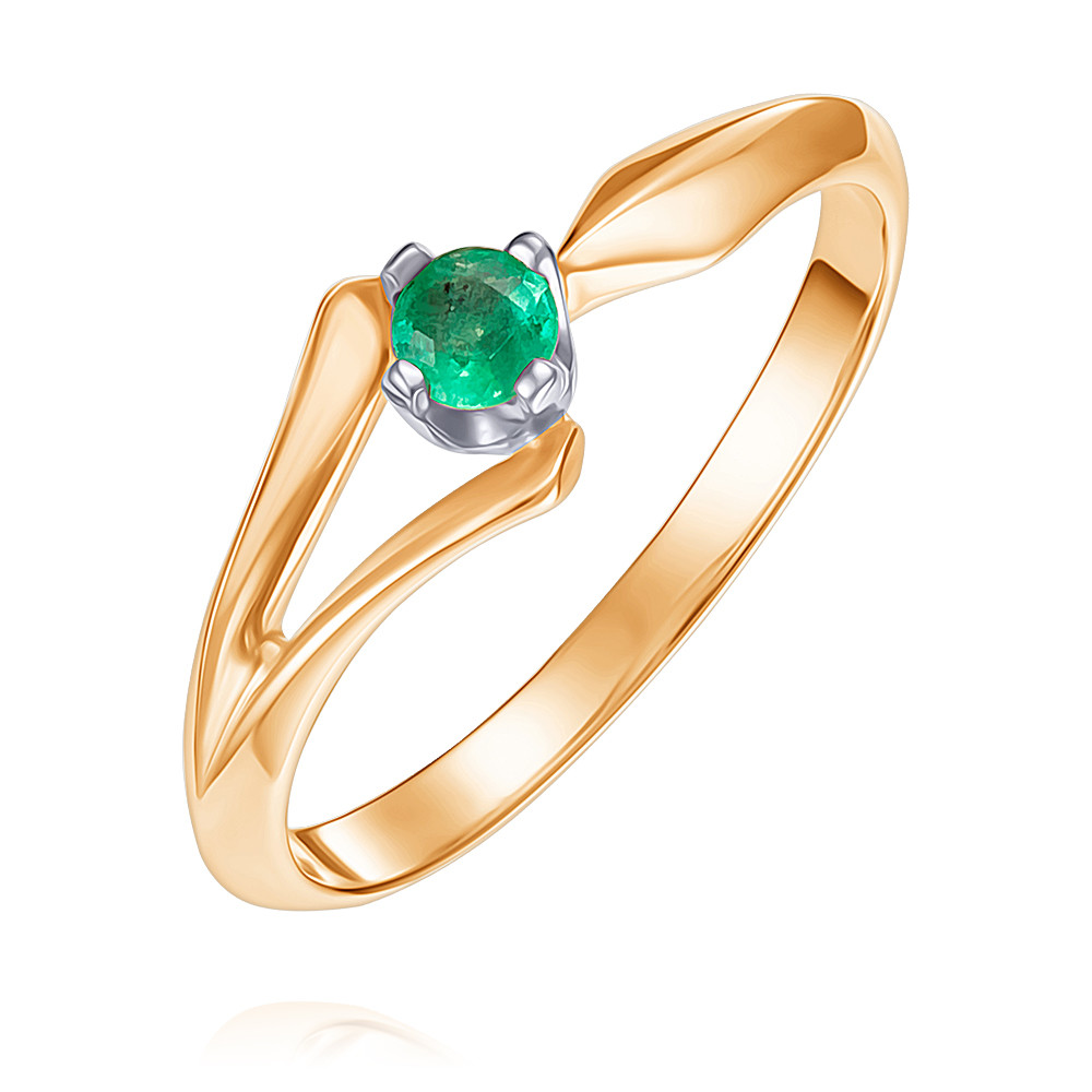 

Кольцо из красного золота с изумрудом р.  ADAMAS 1400325/01-А50-543, 1400325/01-А50-543